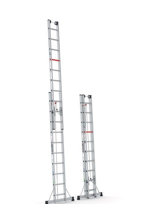 Escaleras de Aluminio Operadas por Cuerda y Polea
